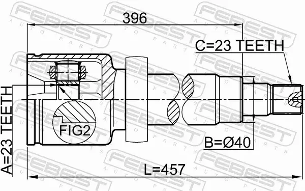 FEBEST PRZEGUB WEWNĘTRZNY 2111-CB316RH 