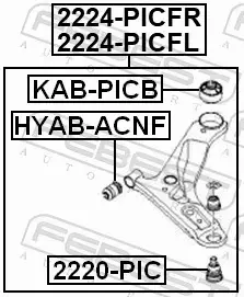 FEBEST WAHACZ ZAWIESZENIA 2224-PICFL 