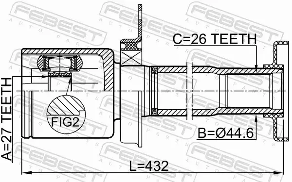 FEBEST PRZEGUB NAPĘDOWY 2311-TR5RH 