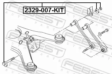 FEBEST ŚRUBA REGULACYJNA ZAWIESZENIA 2329-007-KIT 