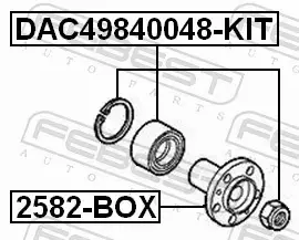 FEBEST ŁOŻYSKO PIASTA KOŁA 2582-BOX 