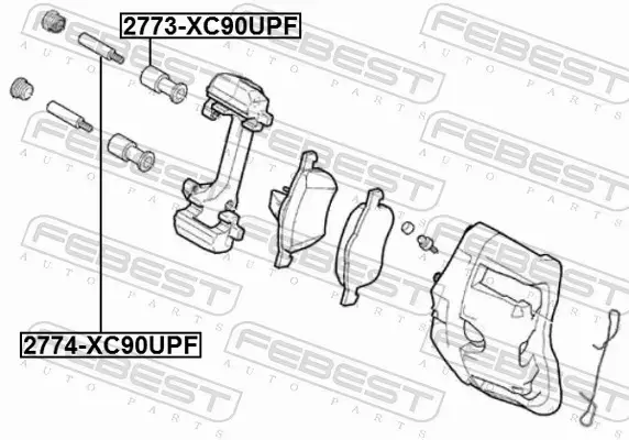 FEBEST PROWADNICE ZACISKU HAMULCOWEGO 2774-XC90UPF 