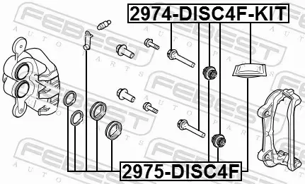 FEBEST ZESTAW NAPRAWCZY ZACISKU 2975-DISC4F 