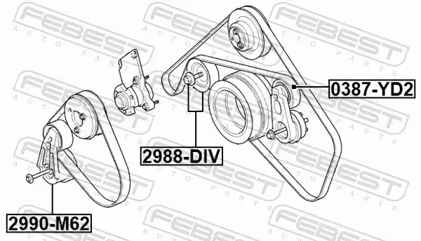 FEBEST ROLKA PROWADZĄCA PASKA 2988-DIV 