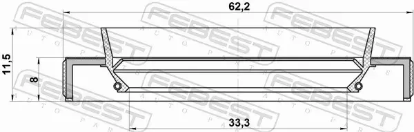 FEBEST USZCZELNIACZ WAŁU NAP 95HBY-35620812R 