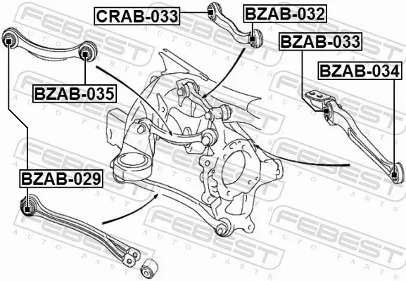 FEBEST TULEJA WAHACZA BZAB-033 