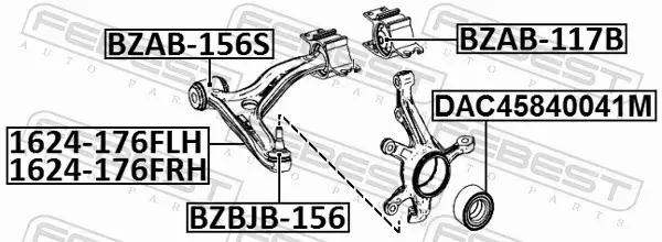 FEBEST TULEJA ZAWIESZENIA BZAB-117B 