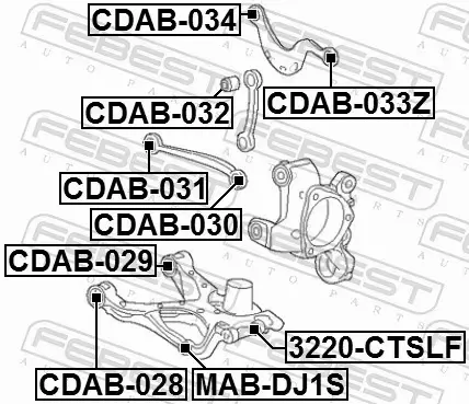 FEBEST TULEJA ZAWIESZENIA CDAB-030 