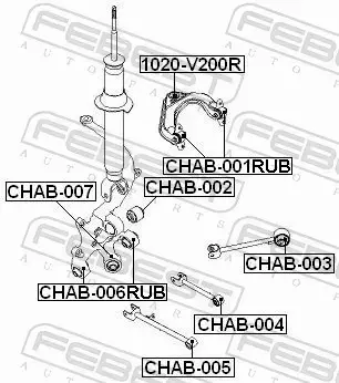 FEBEST TULEJA WAHACZA CHAB-001RUB 