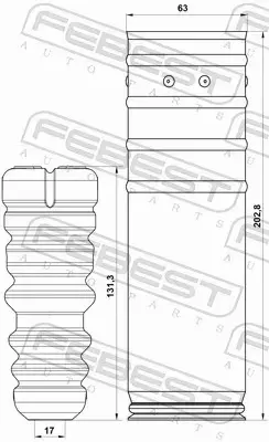 FEBEST OSŁONA AMORTYZATORA CHSHB-T300R-KIT 