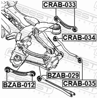 FEBEST TULEJA WAHACZA CRAB-035 