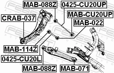 FEBEST TULEJA WAHACZA CRAB-037 