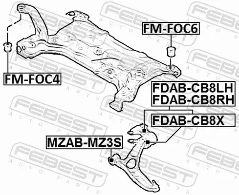 FEBEST TULEJA ZAWIESZENIA FDAB-CB8RH 