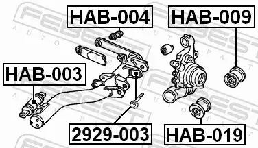 FEBEST TULEJA WAHACZA HAB-003 