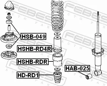 FEBEST TULEJA AMORTYZATORA HAB-025 