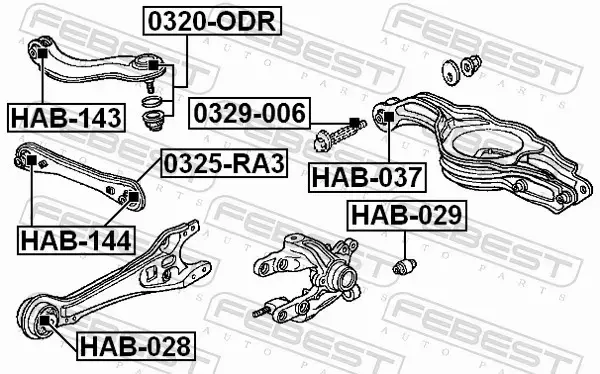 FEBEST TULEJA WAHACZA HAB-028 