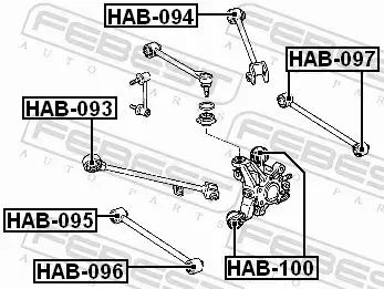 FEBEST TULEJA WAHACZA HAB-093 