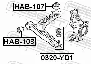 FEBEST TULEJA ZAWIESZENIA HAB-107 