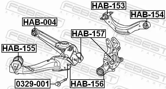 FEBEST TULEJA ZAWIESZENIA HAB-157 