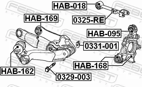 FEBEST TULEJA WAHACZA HAB-168 