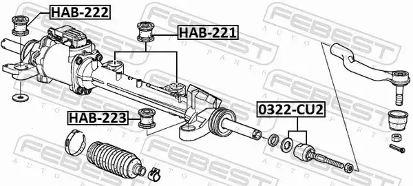 FEBEST TULEJA ZAWIESZENIA HAB-222 