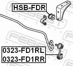 FEBEST TULEJA STABILIZATORA HSB-FDR 