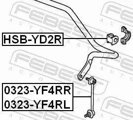 FEBEST TULEJA STABILIZATORA HSB-YD2R 