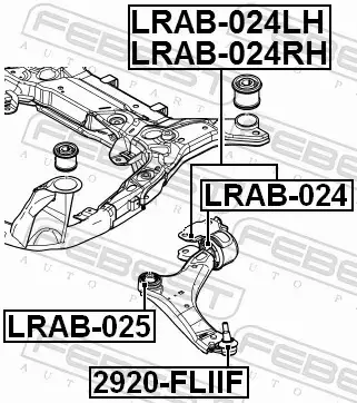 FEBEST TULEJA ZAWIESZENIA LRAB-024RH 