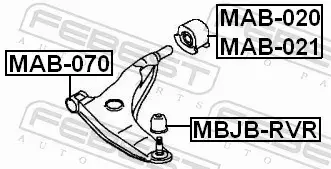 FEBEST TULEJA WAHACZA MAB-020 