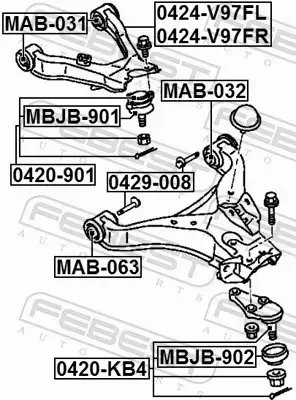 FEBEST TULEJA WAHACZA MAB-031 