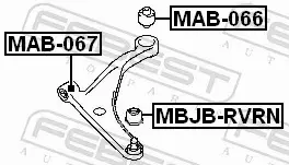 FEBEST TULEJA WAHACZA MAB-067 