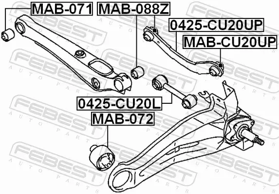 FEBEST TULEJA WAHACZA MAB-072 