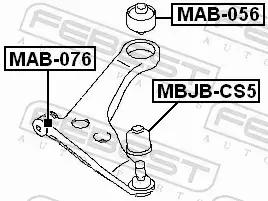 FEBEST TULEJA WAHACZA MAB-076 