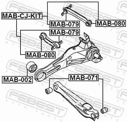 FEBEST TULEJA WAHACZA MAB-079 