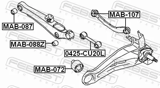 FEBEST TULEJA WAHACZA MAB-088Z 