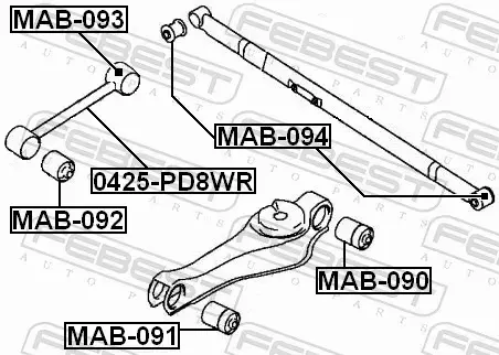 FEBEST TULEJA WAHACZA MAB-091 