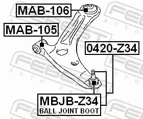 FEBEST TULEJA WAHACZA MAB-105 