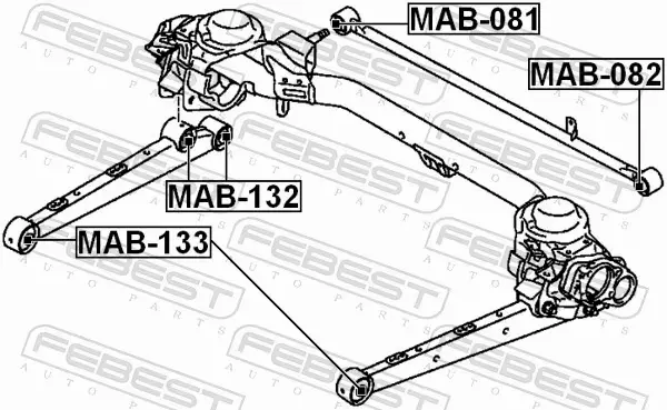 FEBEST TULEJA ZAWIESZENIA MAB-132 