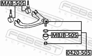 FEBEST TULEJA ZAWIESZENIA MAB-505 