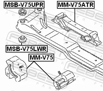 FEBEST PODUSZKA SILNIKA MM-V75 