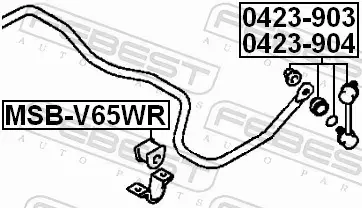 FEBEST GUMA STABILIZATORA MSB-V65WR 