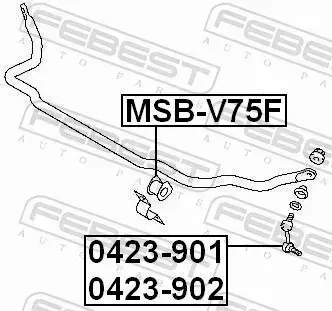 FEBEST TULEJA STABILIZATORA MSB-V75F 