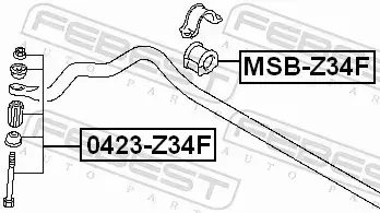 FEBEST GUMA STABILIZATORA MSB-Z34F 