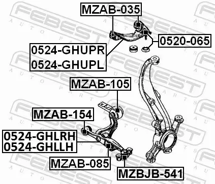 FEBEST TULEJA WAHACZA MZAB-035 