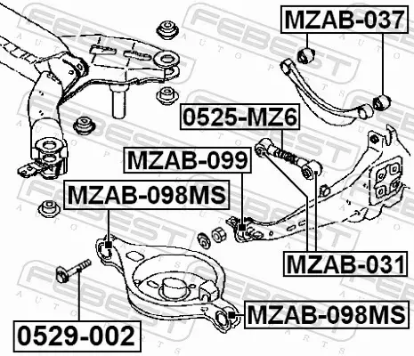 FEBEST TULEJA WAHACZA MZAB-037 