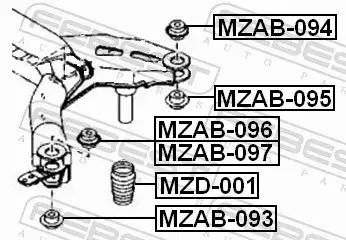 FEBEST TULEJA WAHACZA MZAB-096 