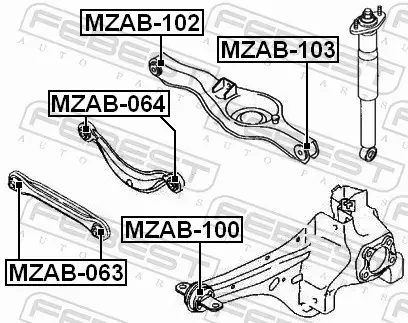 FEBEST TULEJA WAHACZA MZAB-102 