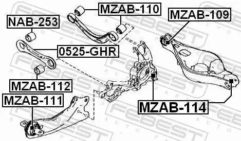 FEBEST TULEJA WAHACZA MZAB-111 