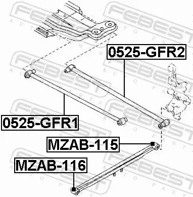 FEBEST TULEJA WAHACZA MZAB-116 