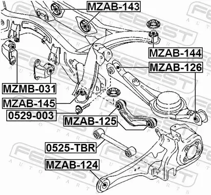 FEBEST TULEJA ZAWIESZENIA MZAB-124 